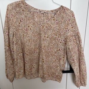 a.n.a Cream and Pink Paisley Blouse